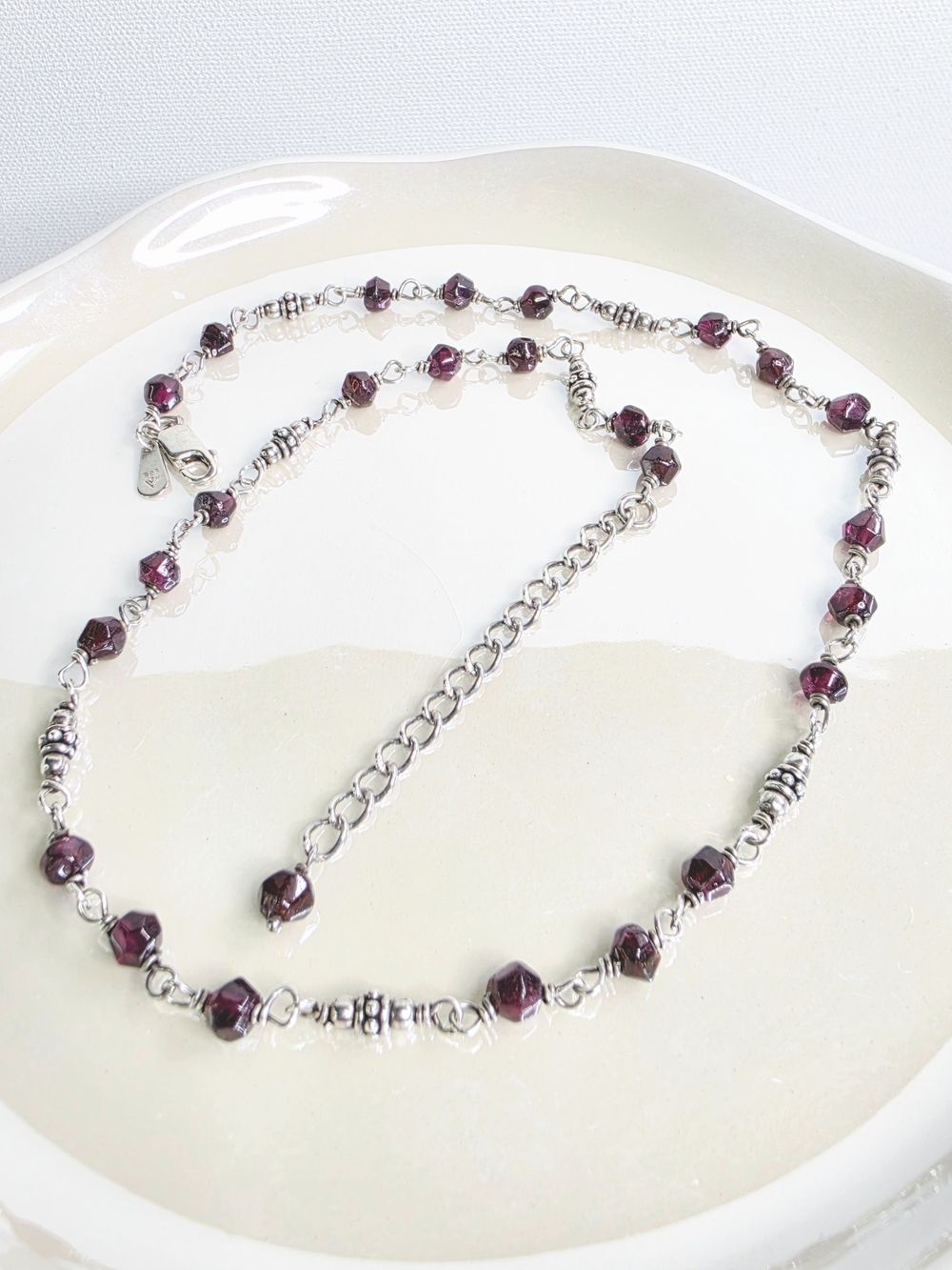 Silpada Retired Garnet Sterling Silver Necklace
